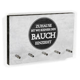 Schlüsselbrett - Typo - Zuhause ist wo keiner den Bauch einzieht