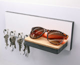 Schlüsselbrett mit Ablage - Pastello - 4 Haken - Holz und Kork